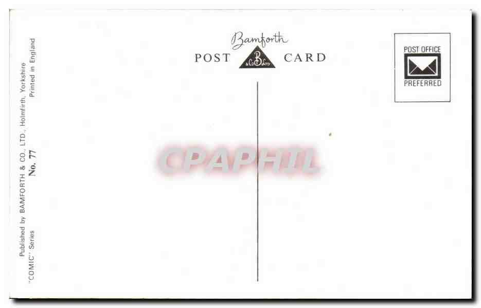 Séance de coiffure — blague coquine — Bamforth & Co. Ltd. n°77 — Verso