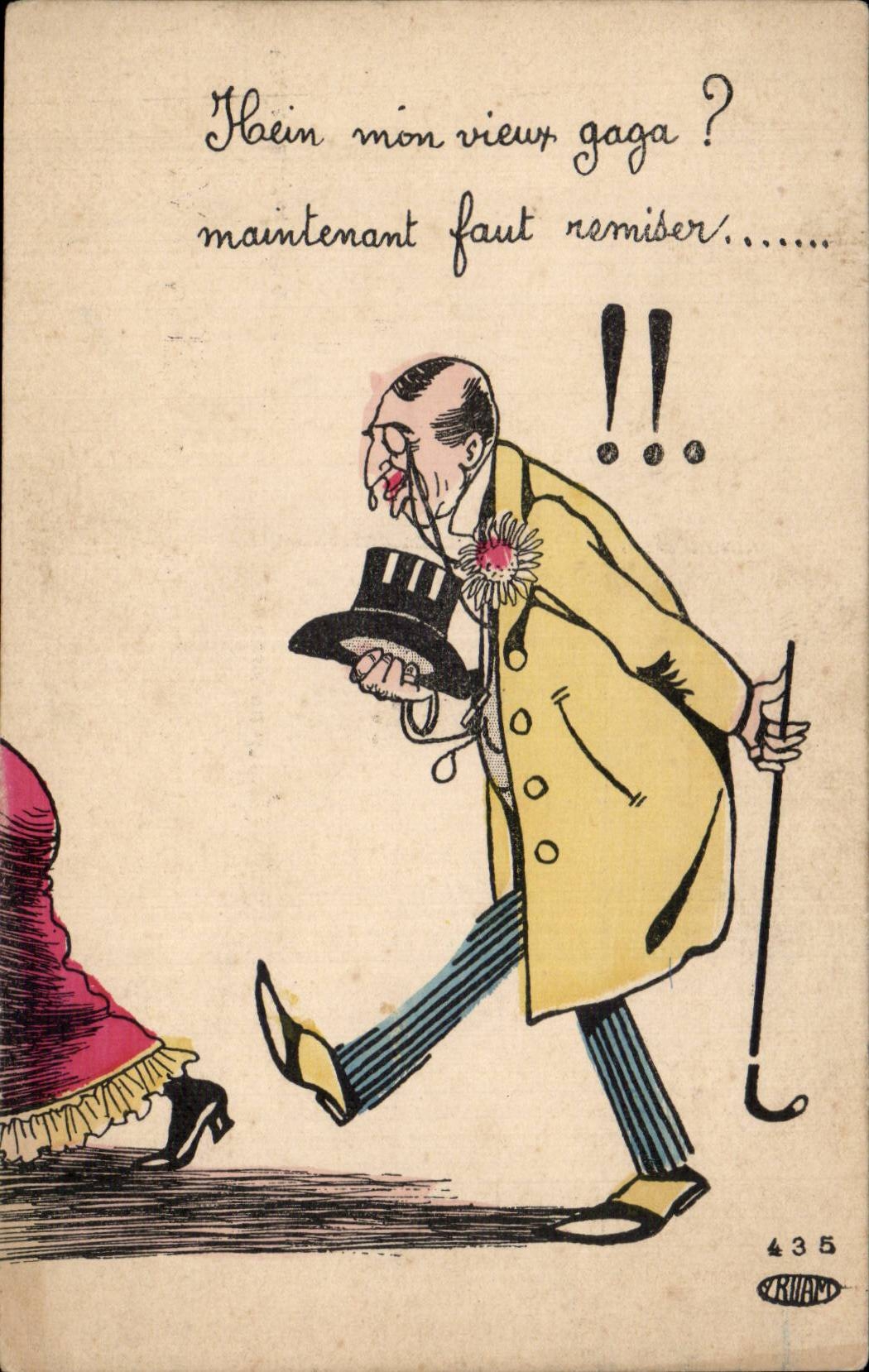 Homme âgé déçu — caricature — Verillard n°435