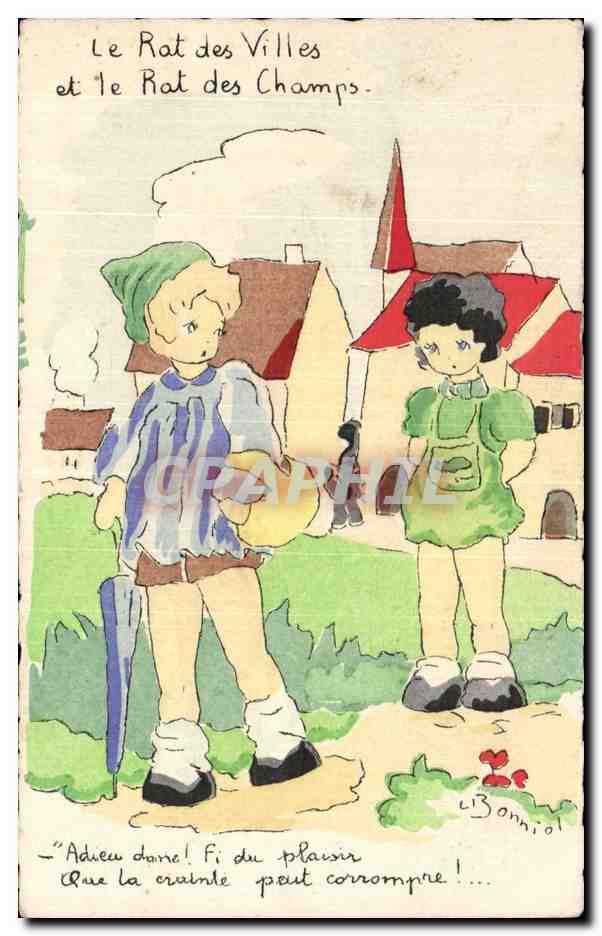 Fantaisie - Enfant - Le Rat des Villes - Le Rat des Champs - CPA Bonniol