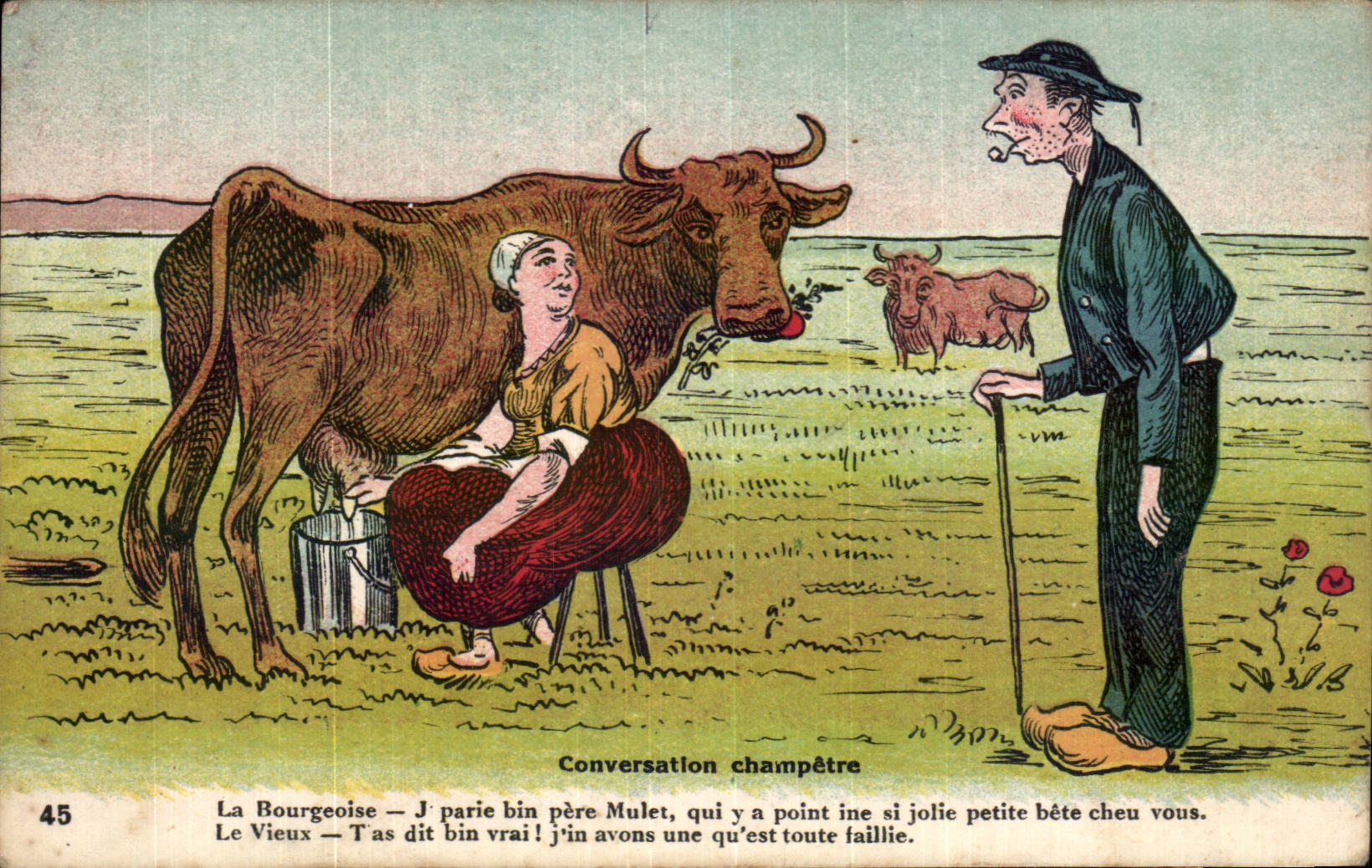 Conversation champêtre — La Bourgeoise et le Vieux — Éditeur : M. Bapte
