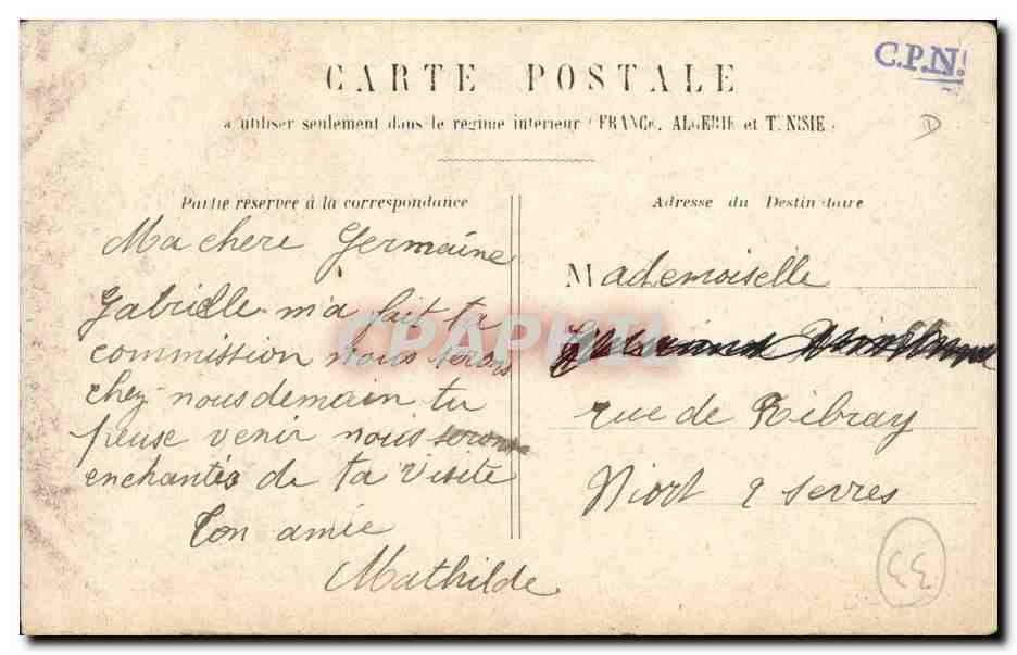 Bordeaux - Cours du Chapeau Rouge - CPA  — Verso