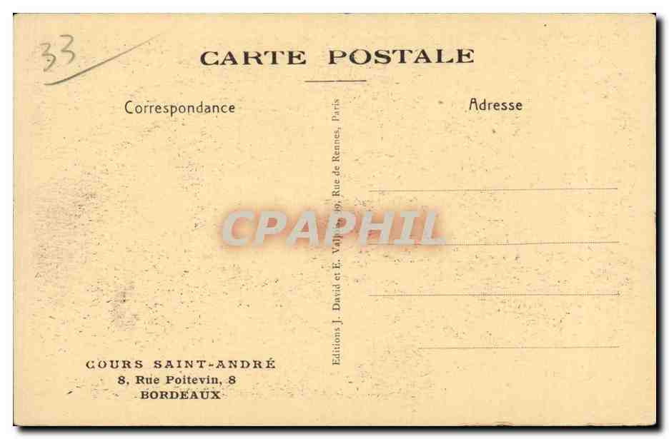 Bordeaux - Cours Saint Andre - 8 rue Poitvin - CPA  — Verso