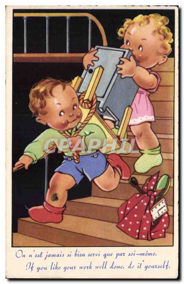 Fantaisie - Enfants - Moving Day - CPA 