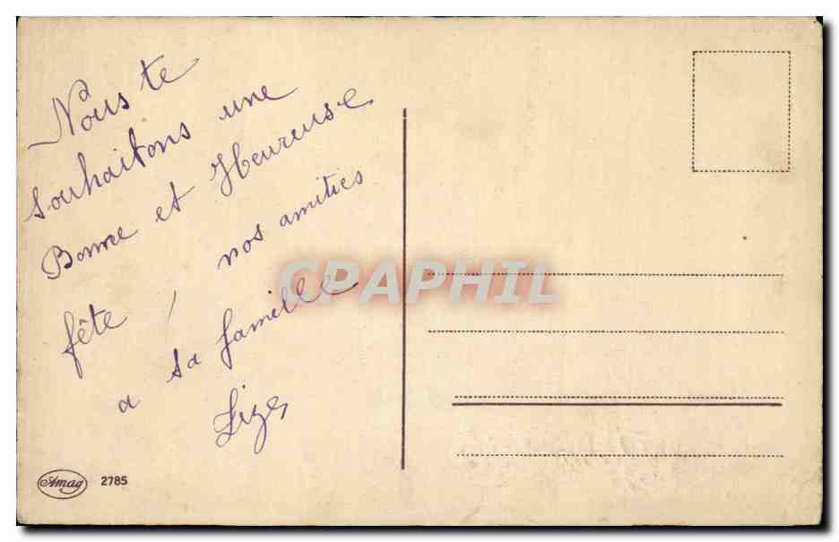 Fantaisie - Enfants - Illustration - children and dogs - chien Cat - CPA  — Verso