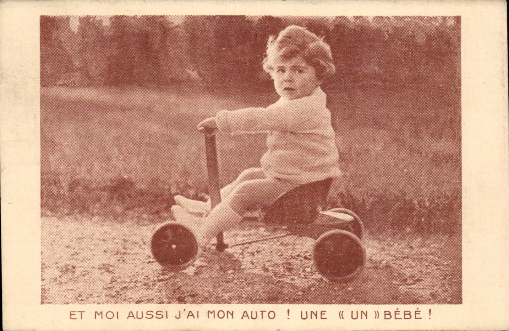 Fantaisie - Enfants - darling child on tricycle - CPA 