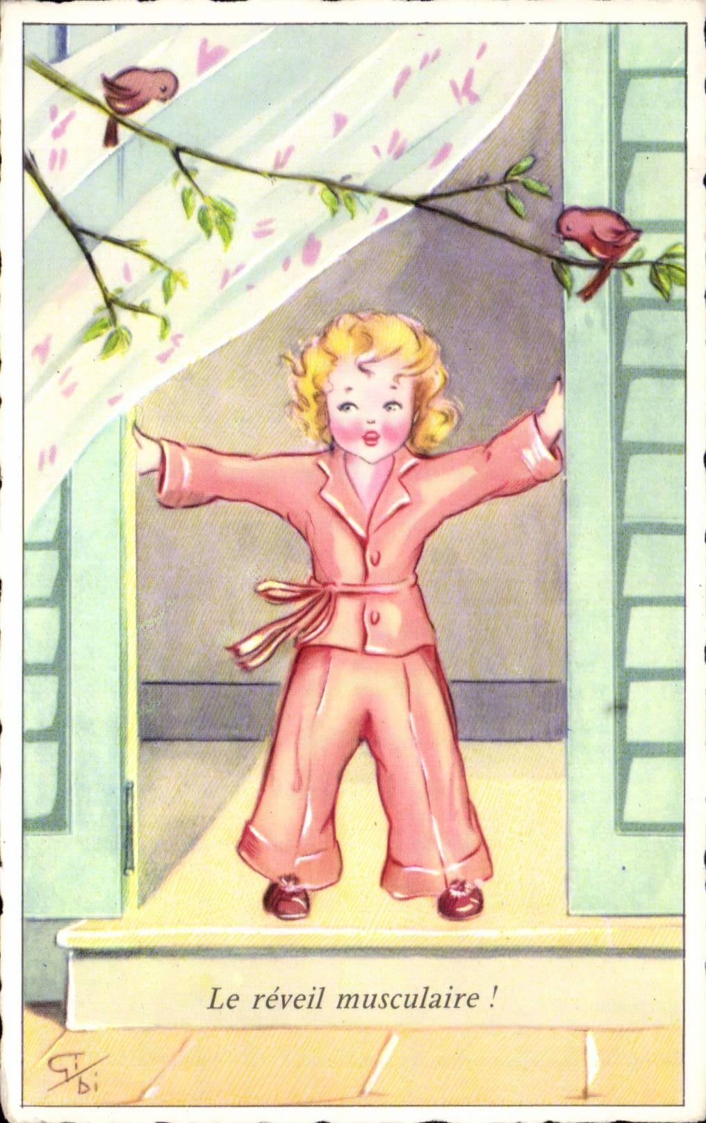 Fantaisie - Enfant - Illustration - beautiful little girl - CPA 