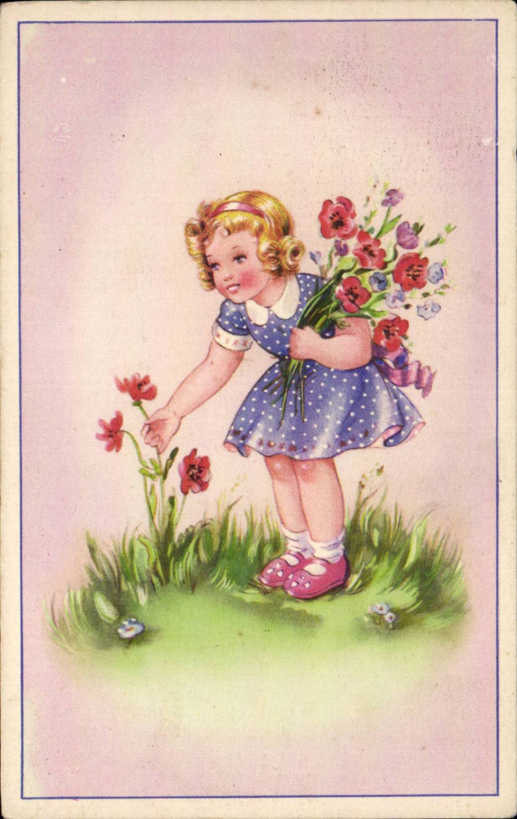 Fantaisie - Enfant - Illustration - beautiful little girl - CPA 