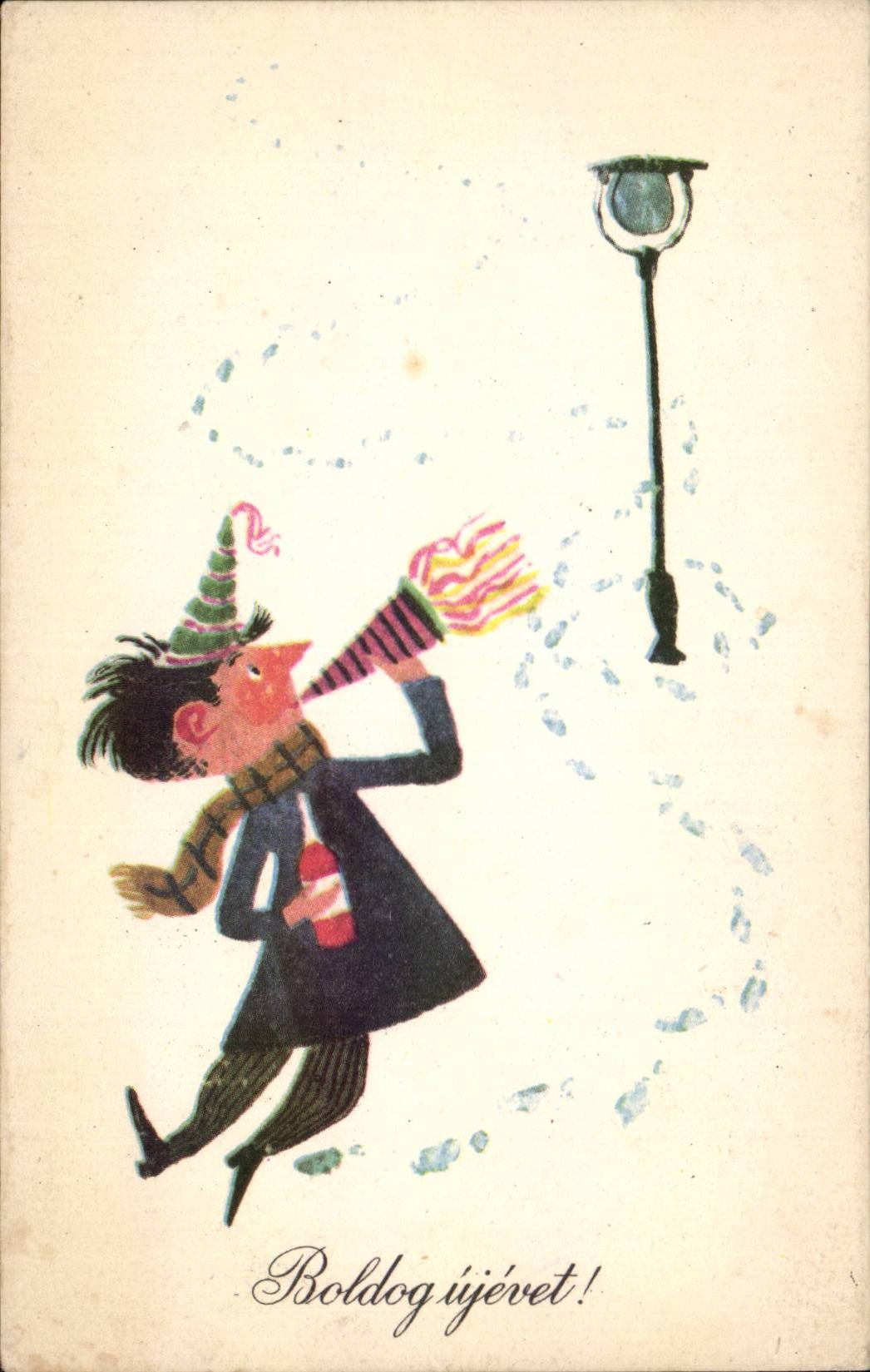 Fetes - Illustration - Humour - vin - wine - wein - Bonne Annee - CPA 