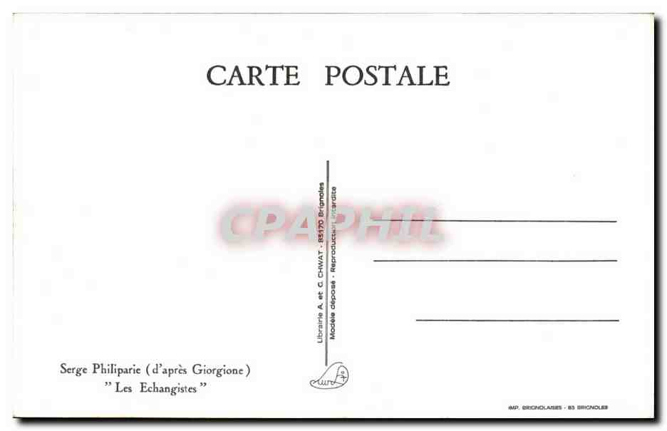 Humour - Illustration - spooky card - halloween Serge Philiparie Giorgione Les echangistes - CPM  — Back