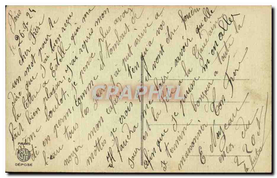 Marriage proposal — humorous scene — Paris, publisher G.H. Déposé — Back