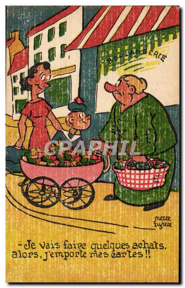 Boulangerie — scène de rue avec femme et enfant — Pierre Eygere