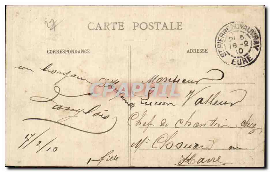 Portejoie (Eure) - Vue sur le nouveau Château d'Herqueville — Verso
