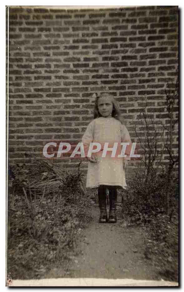 CARTE PHOTO Fantaisie - Enfants - Fille - girl with long hair - CPA 