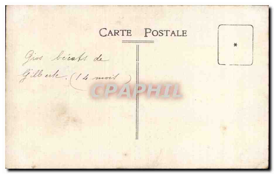 CARTE PHOTO Fantaisie - Enfants - bebe - darling baby in Victorian setting - CPA  — Verso