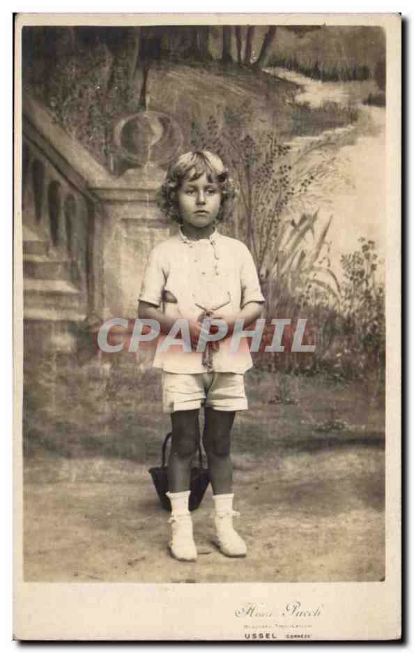 CARTE PHOTO Fantaisie - Enfant - fille - girl with basket CPA 