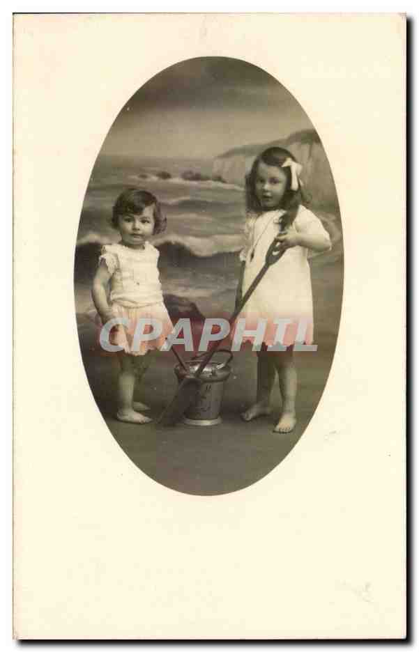 CARTE PHOTO Fantaisie - Enfants - Fille - Two Young Girls - CPA 
