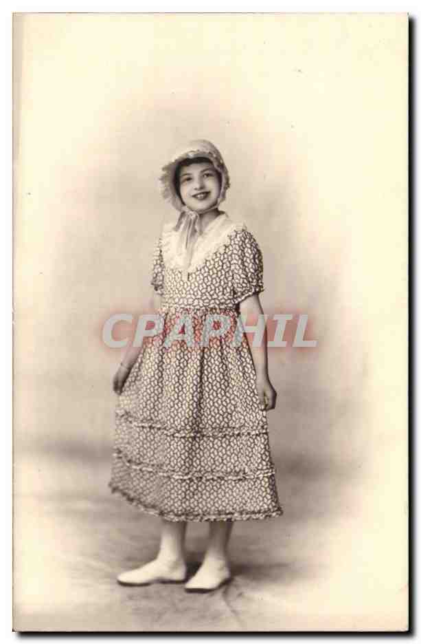 CARTE PHOTO Fantaisie - Enfants - Fille - Sweet Smiling Girl - CPA 