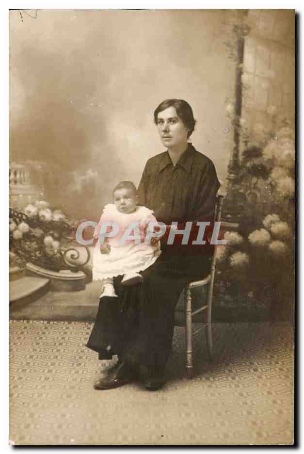 CARTE PHOTO Fantaisie - Enfants - bebe - baby - CPA 