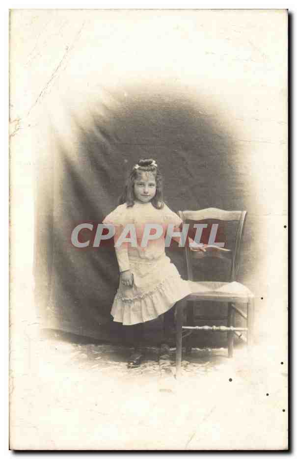 CARTE PHOTO Fantaisie - Enfants - Fille - girl - CPA 