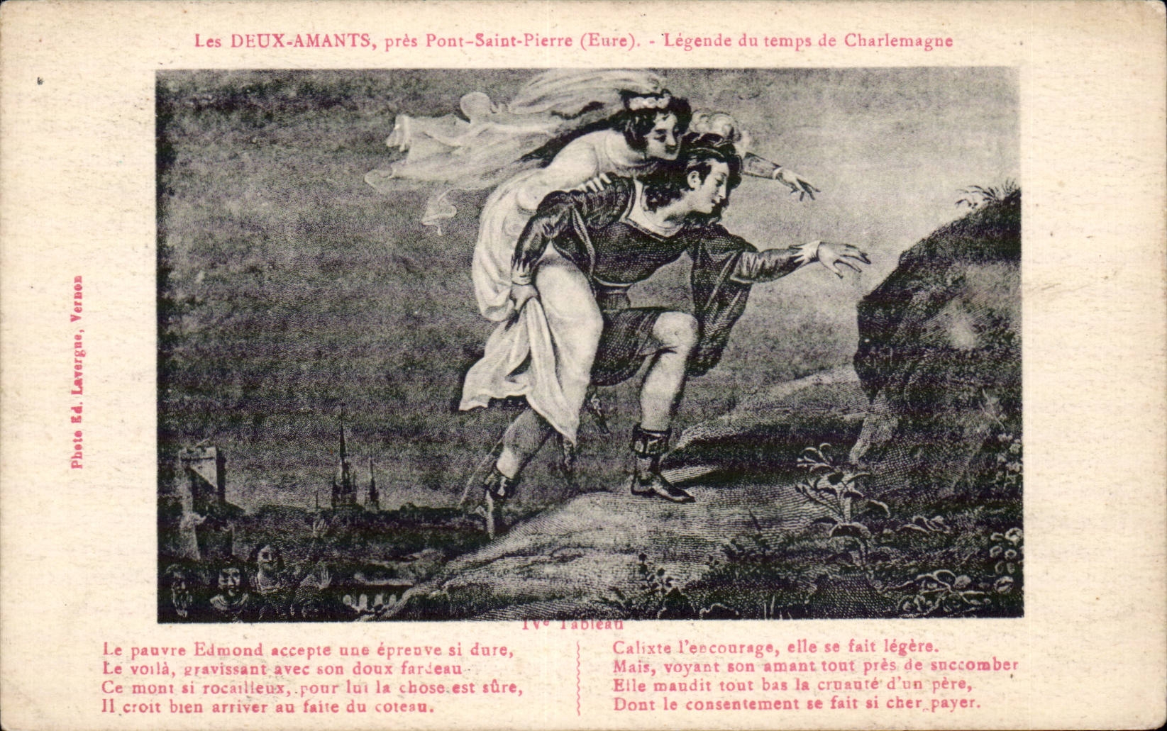 Les DEUX-AMANTS, près Pont-Saint-Pierre (Eure) — Légende du temps de Charlemagne — Photo Éd. Laverge, Vernon