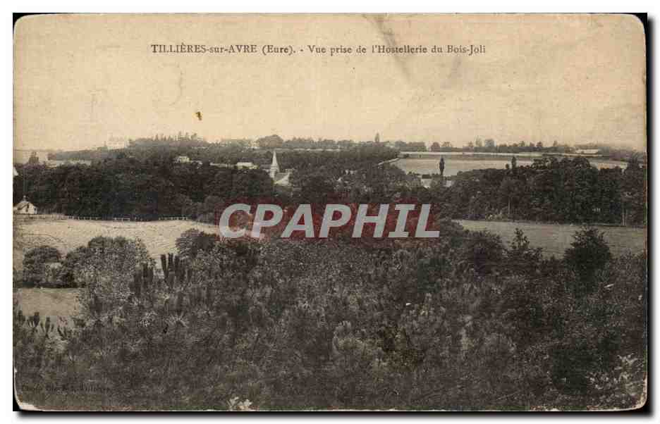TILLIÈRES-sur-AVRE (Eure) — Vue prise de l'Hostellerie du Bois-Joli