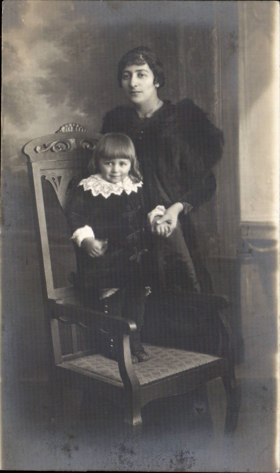 CARTE PHOTO Fantaisie - Enfants - Bebe - Baby - - CPA Fantaisie - Enfants - Fille - Mother and daughter - CPA 