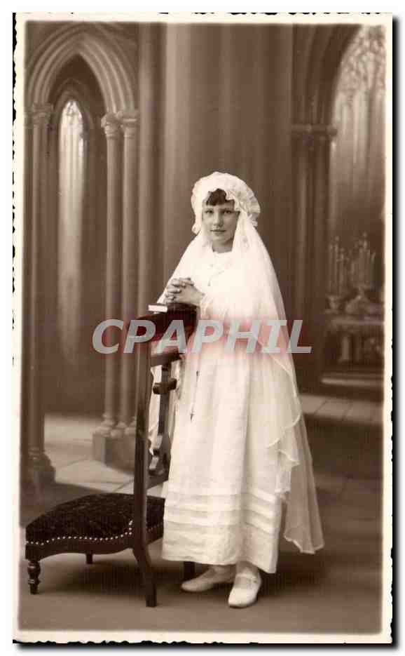 CARTE PHOTO Fantaisie - Enfants - Bebe - Baby - - CPA Fantaisie - Enfants - Fille - Girl in Communion Dress - CPA 