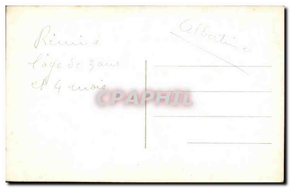 CARTE PHOTO Fantaisie - Enfants - Bebe - Baby - - CPA Fantaisie - Enfants - Fille - little girl - CPA  — Verso