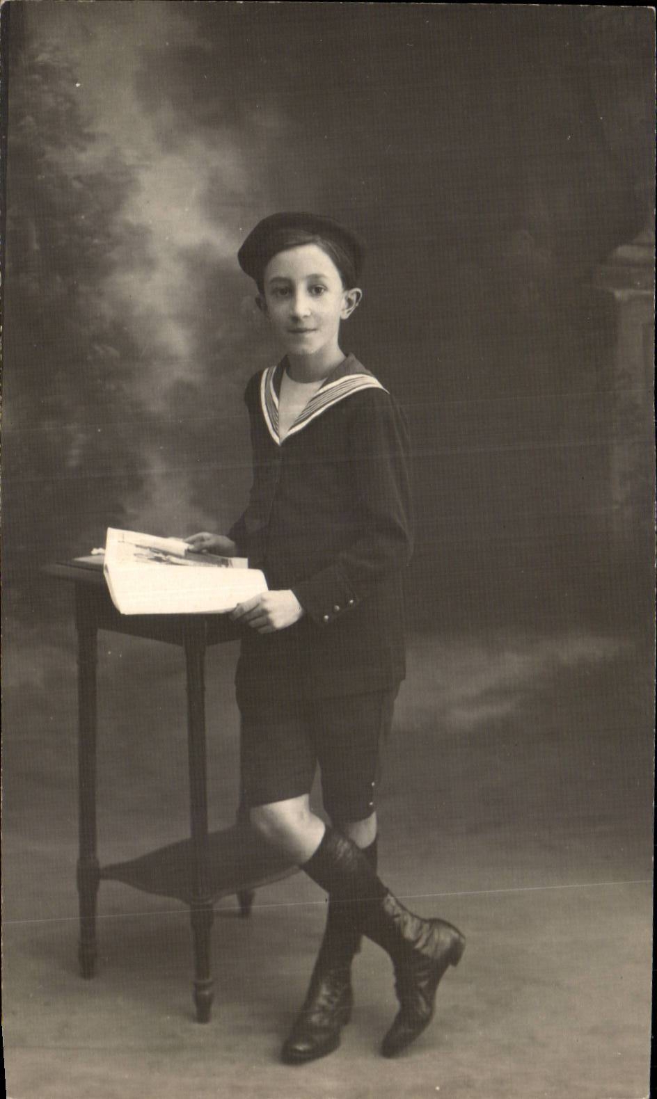 CARTE PHOTO Fantaisie - Enfants - Garcon - little school boy - CPA 