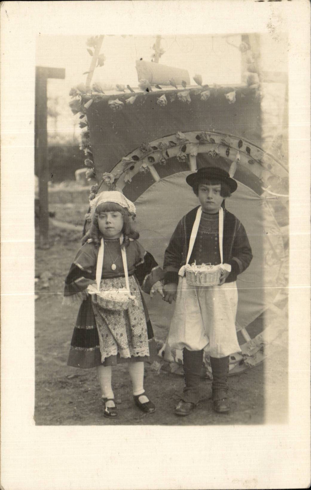 CARTE PHOTO Enfants Bretagne Folklore