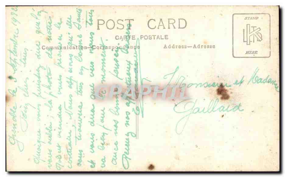 CARTE PHOTO Enfant Bebe Grenoble Gaillard — Verso