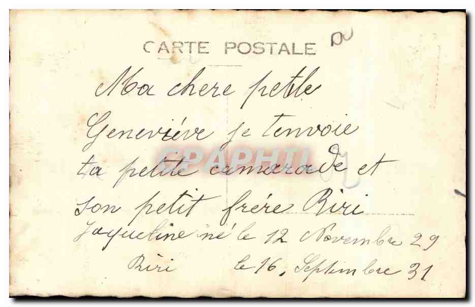 CARTE PHOTO Enfants  — Rückseite