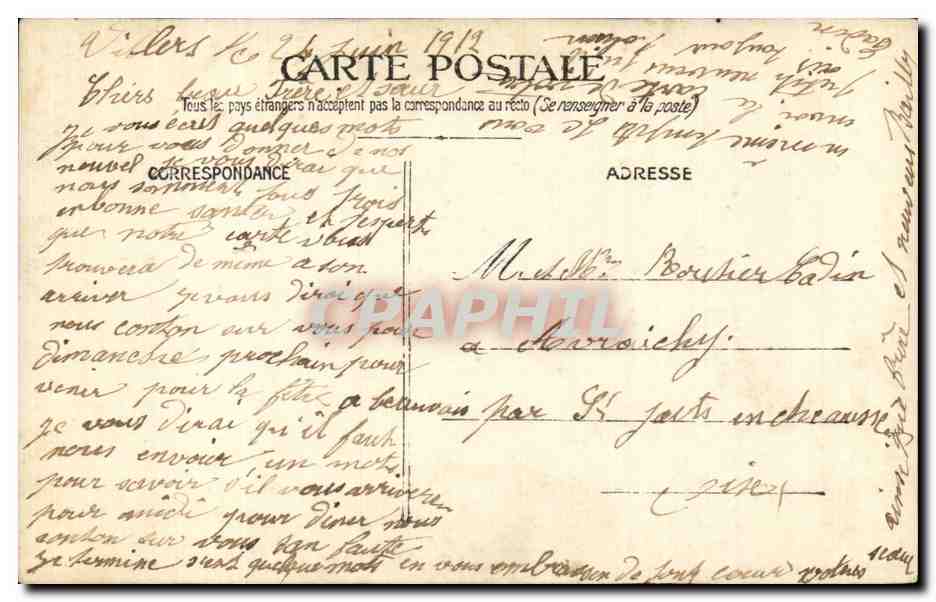 CARTE PHOTO Enfant  — Rückseite