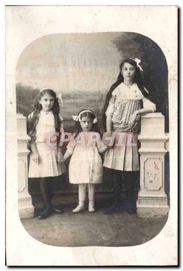 CARTE PHOTO Enfants Filles