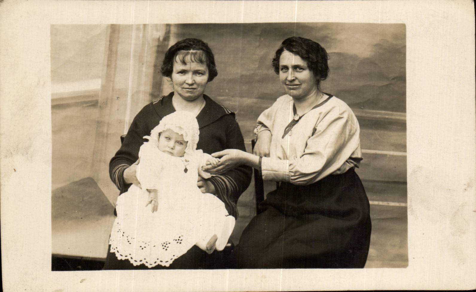 CARTE PHOTO Enfant Bebe Femmes