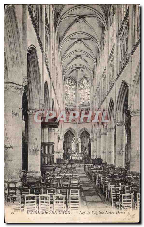 Caudebec en Caux - Nef de l'Eglise Notre Dame - CPA 