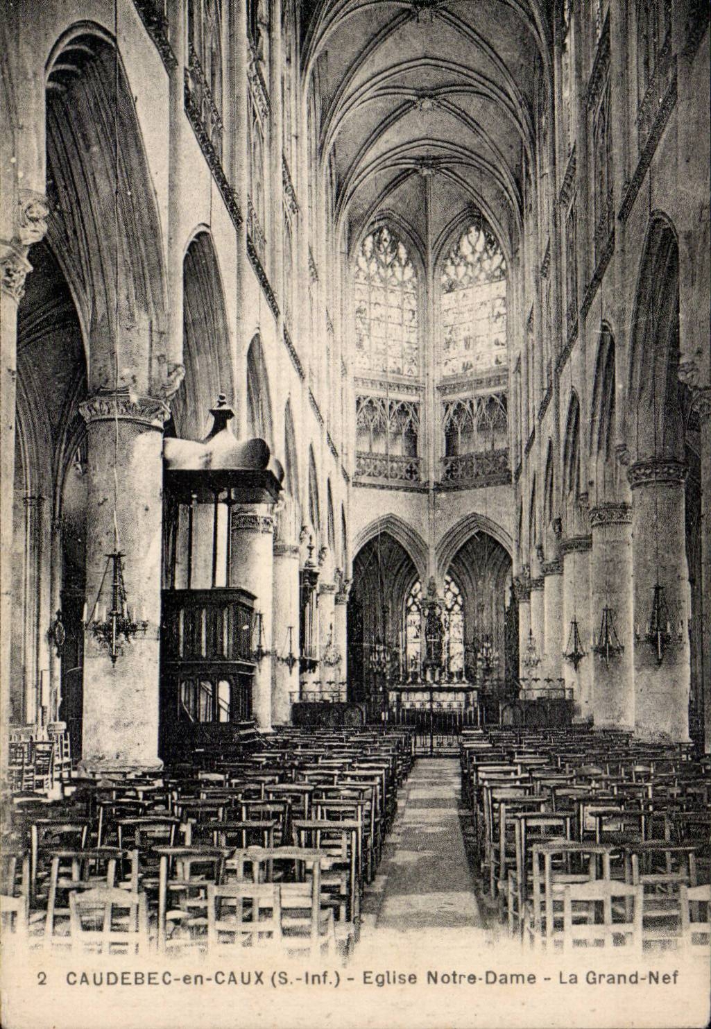 Caudebec en Caux - Nef de l'Eglise Notre Dame - CPA 
