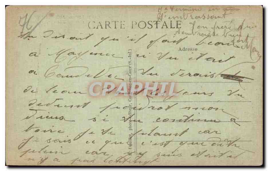 Caudebec en Caux - Le Chateau des Capucins - CPA  — Rückseite