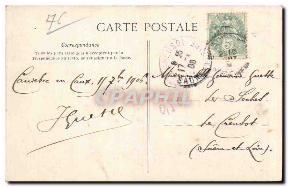 Caudebec en Caux - L'Eglise La grande nef - CPA  — Rückseite