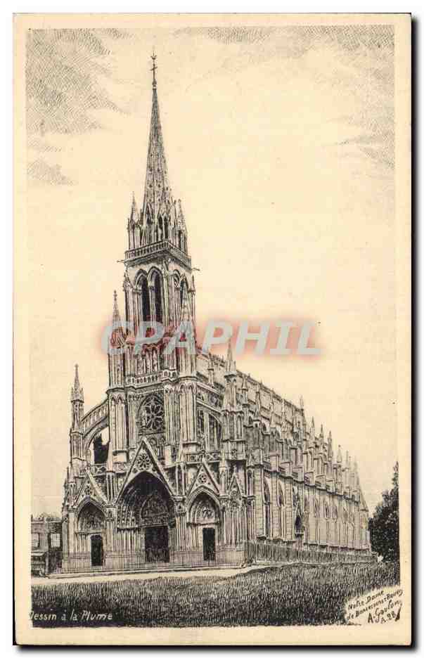Bonsecours - Dessin a la Plume - Notre Dame - CPA 