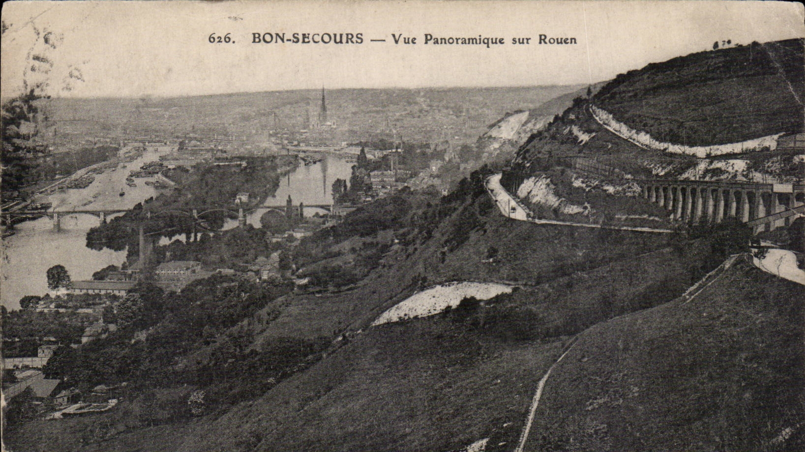 Bonsecours - Vue Panoramique sur Rouen CPA 
