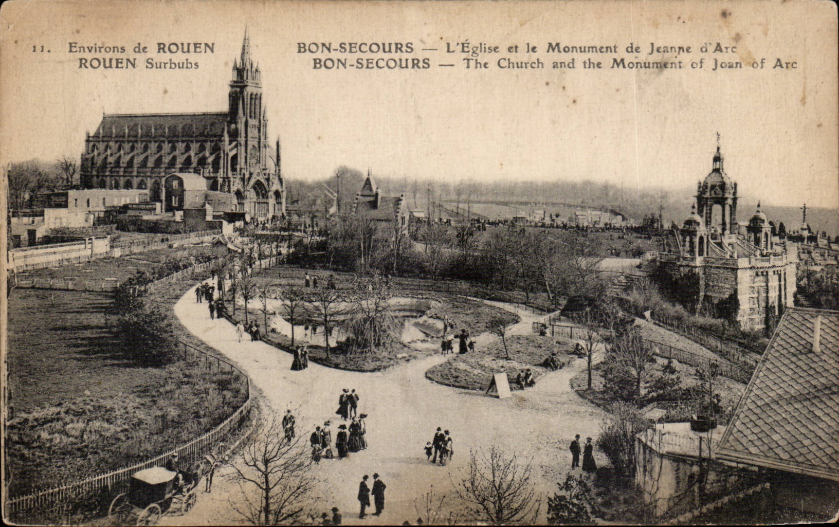 Bonsecours - L'Eglise et le Monument de Jeanne d'Arc - CPA 