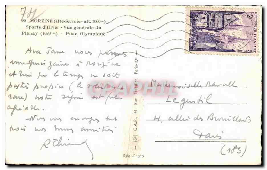 Morzine (Haute-Savoie) — Vue générale du Plenay — Piste Olympique — Réal-Photo — Reverso