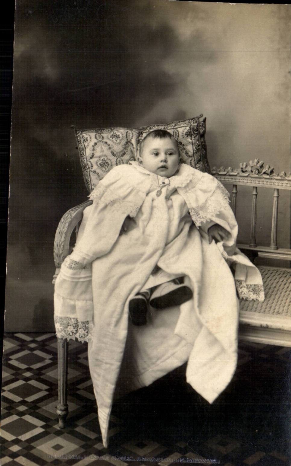 CARTE PHOTO Fantaisie - enfants - bebe - baby - CPA 