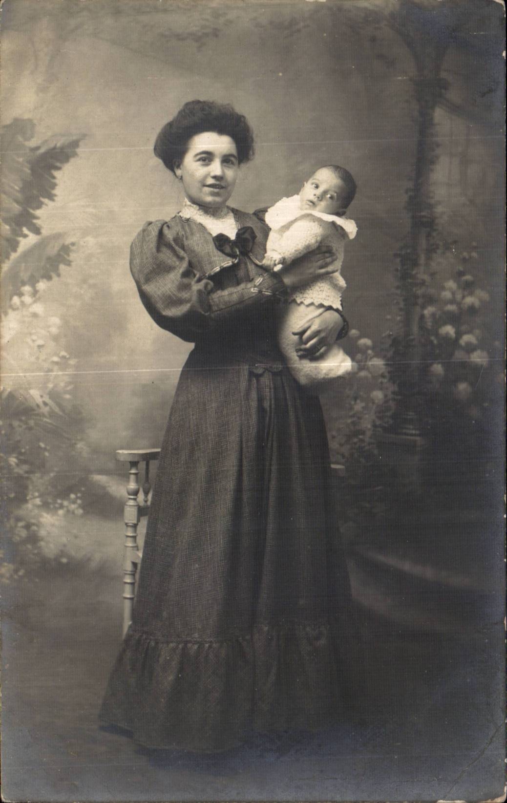 Fantaisie - enfants - bebe - baby - mother and child - CPA 