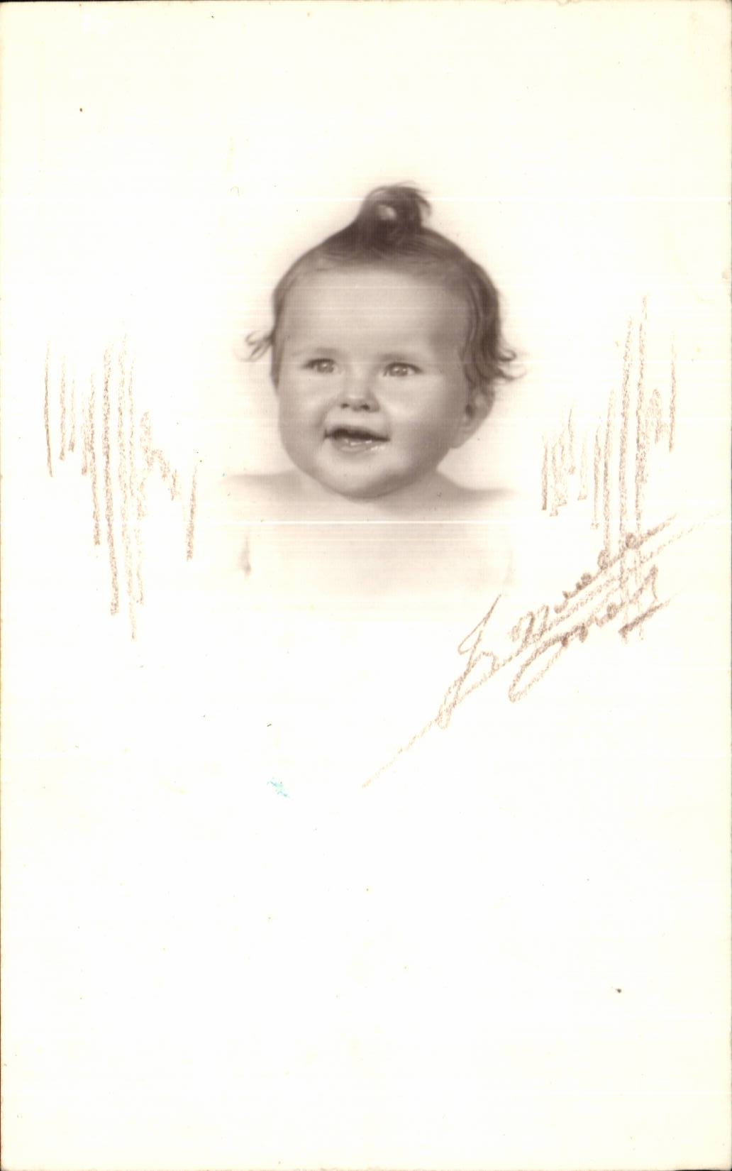 CARTE PHOTO Fantaisie - enfants - bebe - smiling baby - CPA 