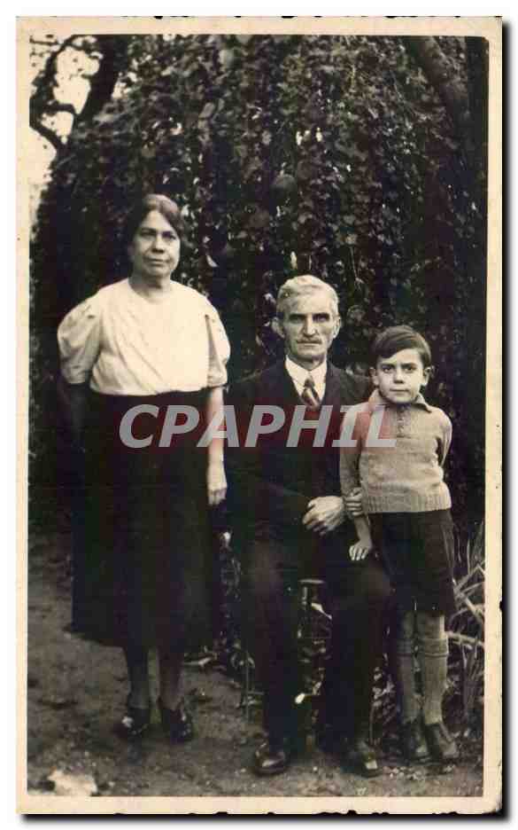CARTE PHOTO Fantaisie - Couple - proud family - CPA 