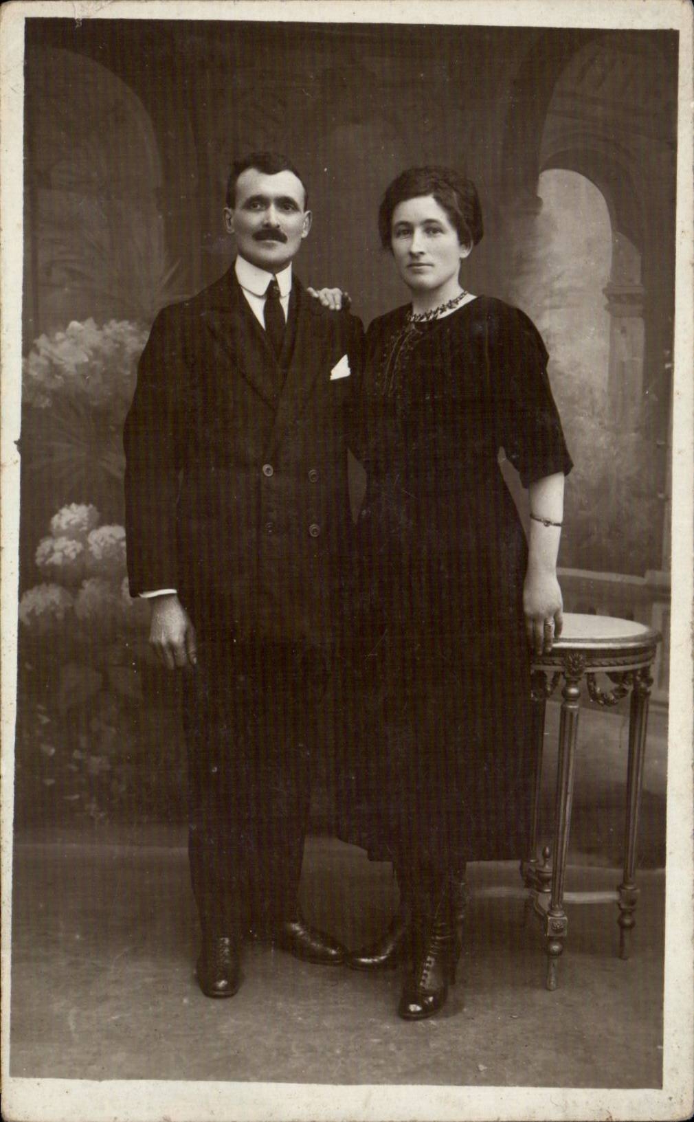 CARTE PHOTO Fantaisie - Couple - CPA 