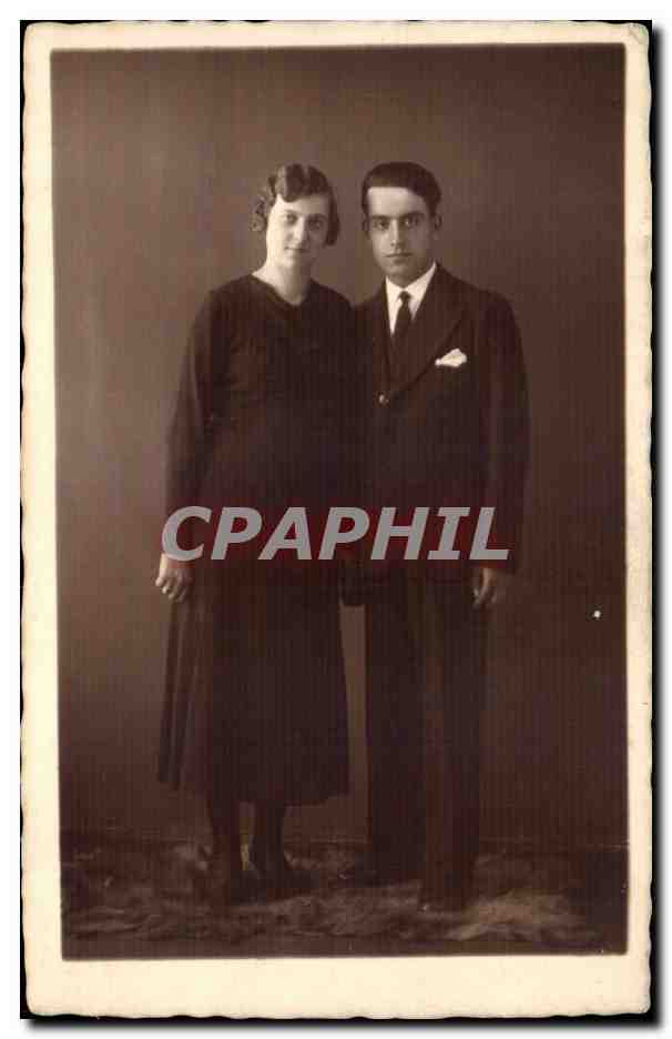 CARTE PHOTO Fantaisie - Couple - CPA 
