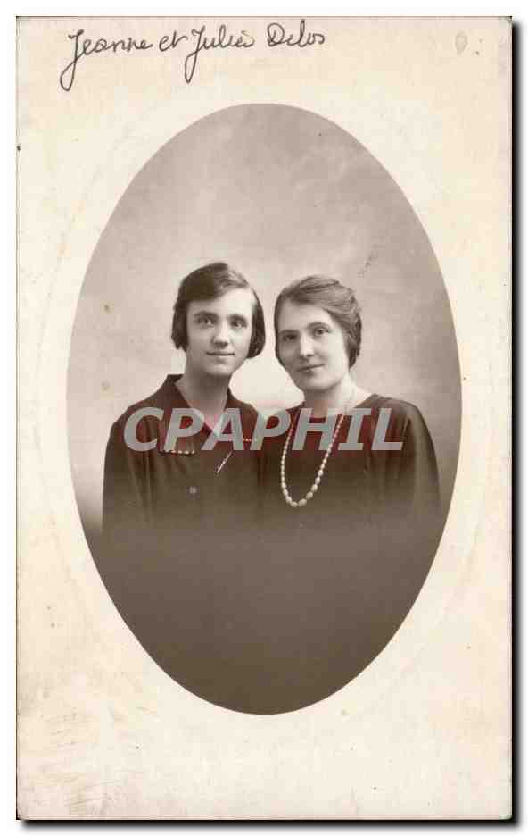 CARTE PHOTO Fantaisie - Femmes - Soeur - Jeanne et Julie Delos - CPA 